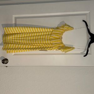 GIRLS MEDIUM OFF THE SHOULDER STRIP DRESS